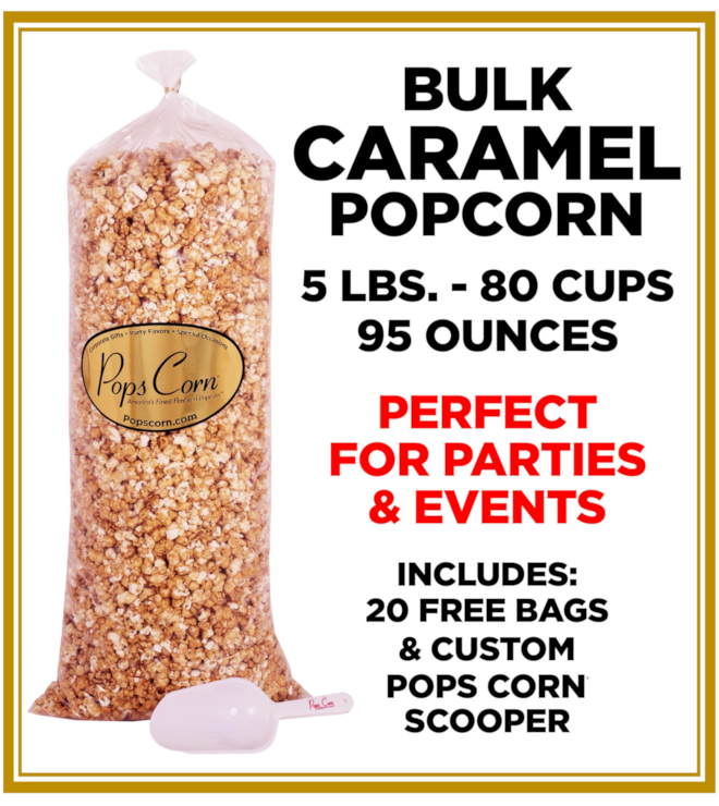 Pops Corn Famous Bulk Caramel Popcorn -  Free Shipping
