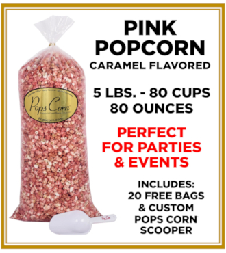 Pops Corn Gourmet Pink Popcorn -  Free Shipping