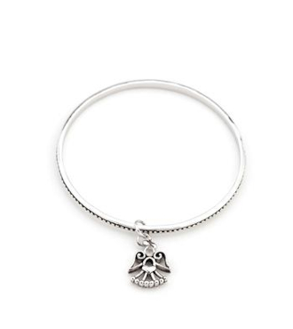 Silver Mother Of An Angel Circle Charm Braided Bracelet  Inspired Silver