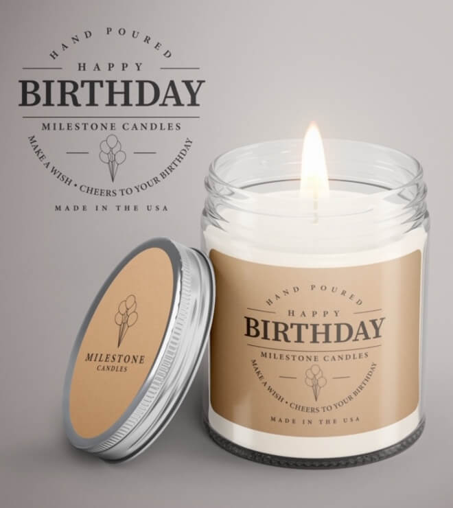 Happy Birthday Mason Jar Candle