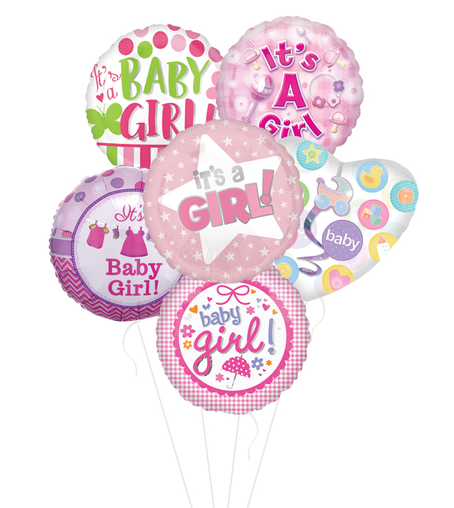 New Baby Girl Balloon Bouquet