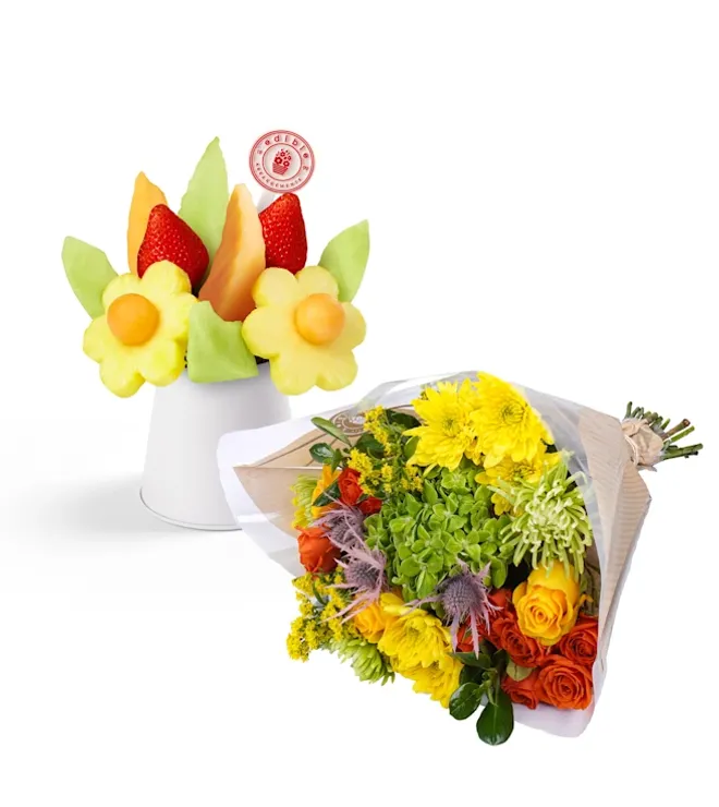 Sweet Appreciation Flowers & Fruit Bouquet Gift