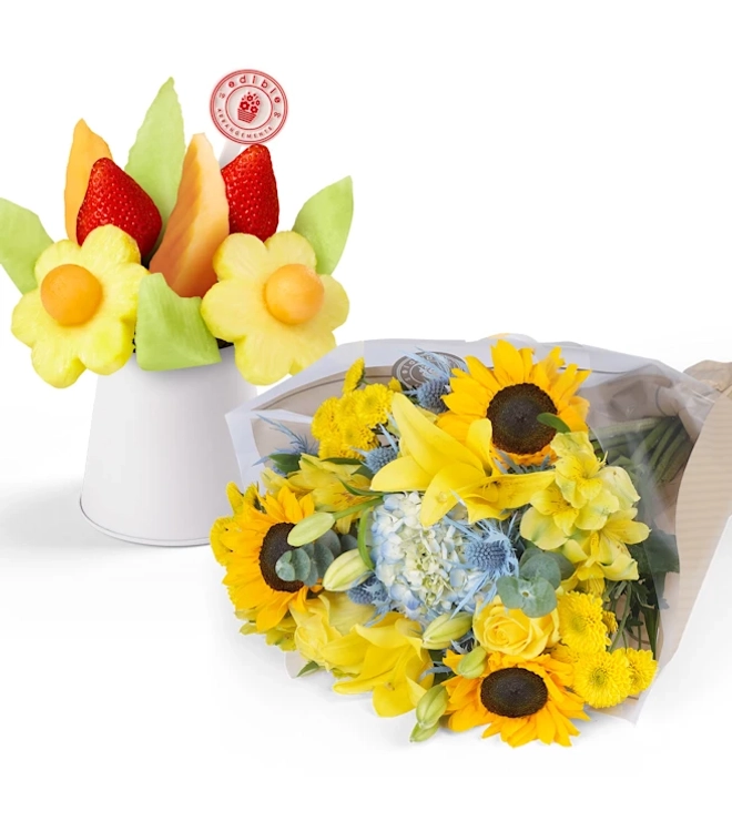 Sweet Appreciation Flowers & Fruit Bouquet Gift