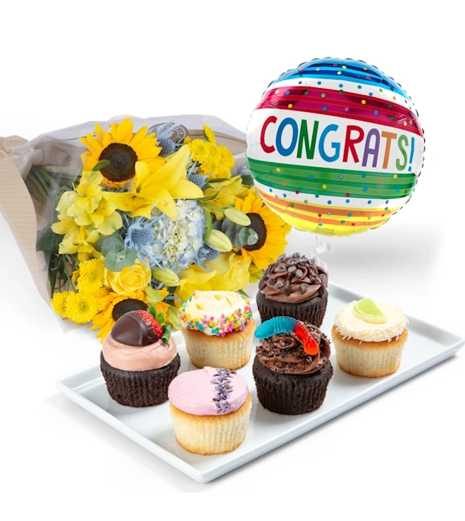 Cupcakes, Flowers & Balloon Gift Sets