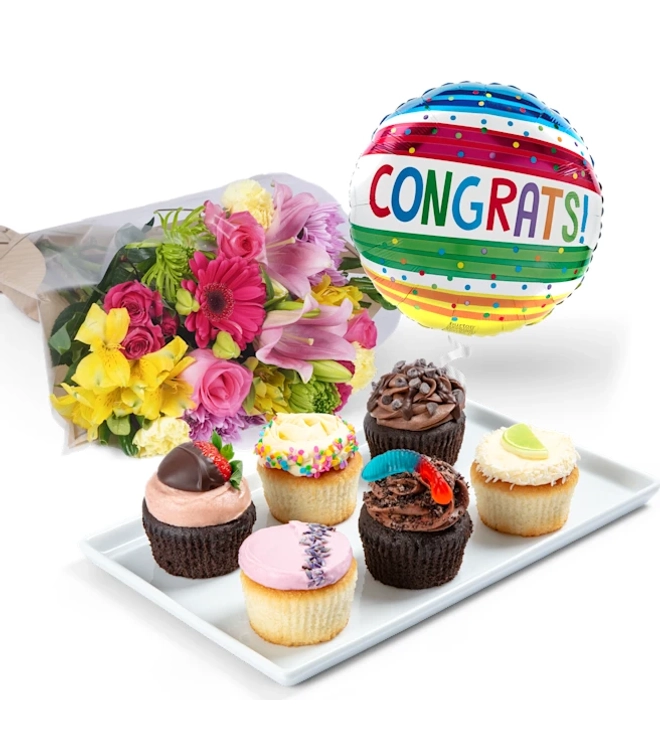 Cupcakes, Flowers & Balloon Gift Sets