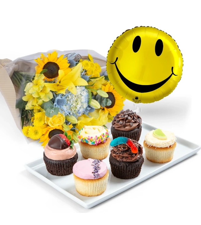 Cupcakes, Flowers & Balloon Gift Sets