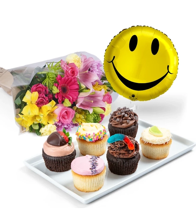 Cupcakes, Flowers & Balloon Gift Sets