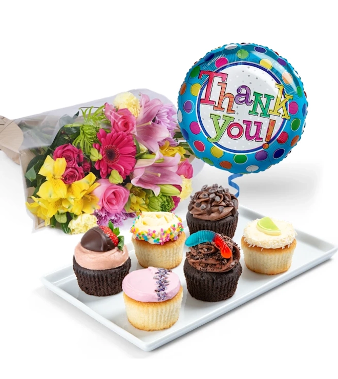 Cupcakes, Flowers & Balloon Gift Sets