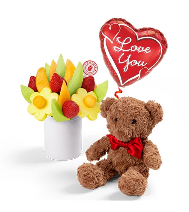 Simply Edible® Fruit Bouquet & Bobbi the Bear Bundle