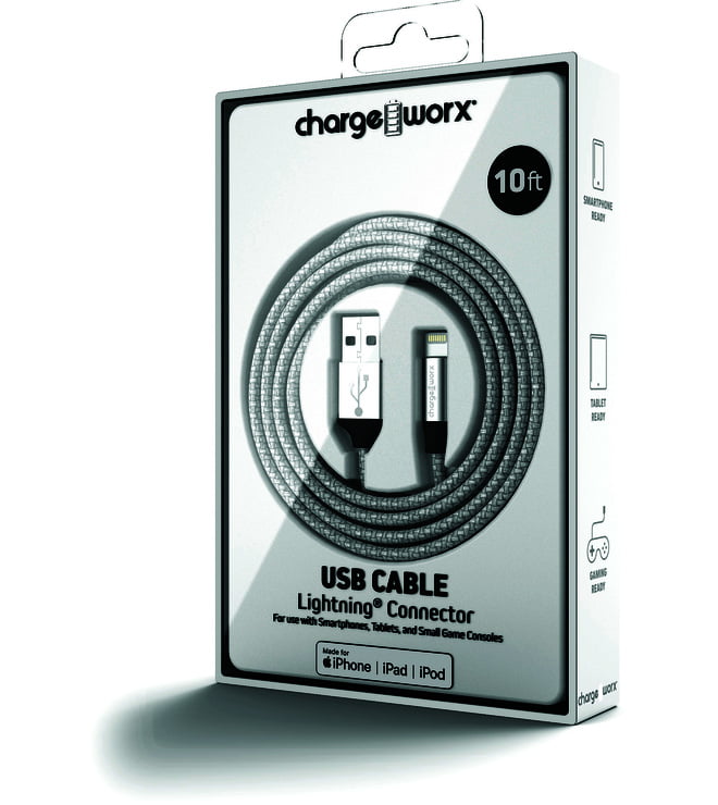 10ft Lightning Cable - Silver