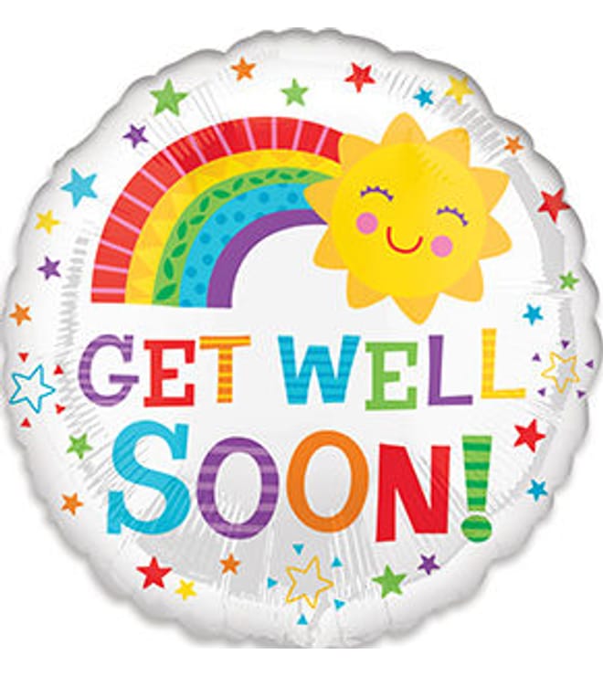 Get Well Happy Sun Balloon 18in.