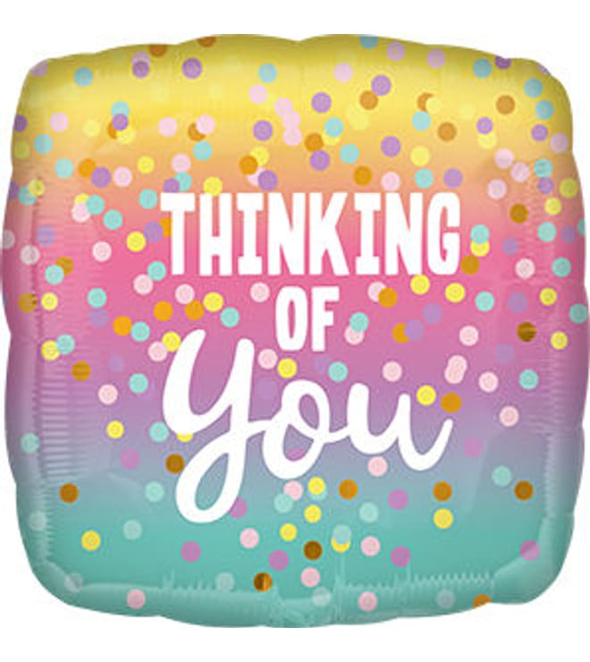 Thinking Of You Pastel Dots Balloon, 18in.