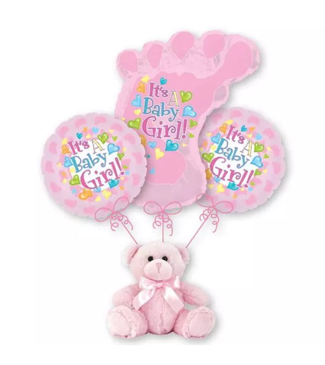 Baby Girl Footprint Balloon Bouquet