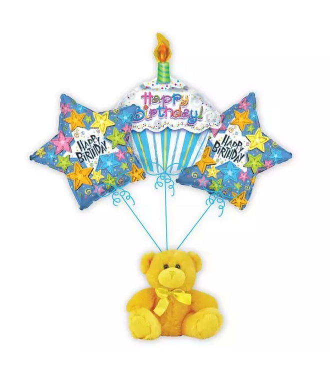 Happy Birthday Cupcake Balloon Bouquet