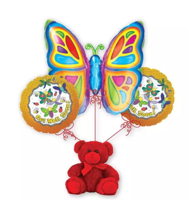 Get Well Butterfly Balloon Bouquet