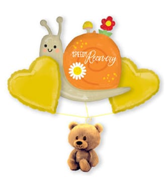 Speedy Recovery Balloon Bouquet W/Brown Bear