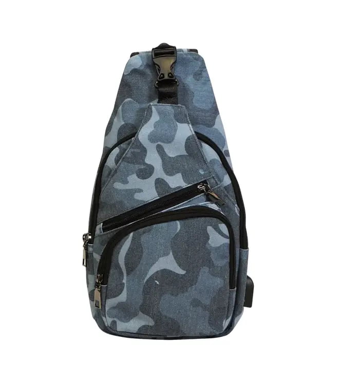 Anti Theft Day Pack Vintage Blue Camo