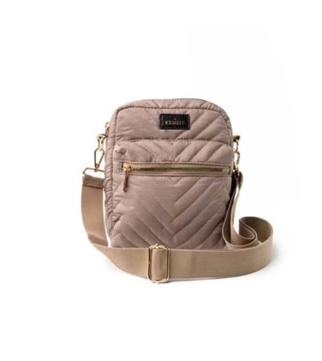 Taupe Kedzie Cloud 9 Collection Quilted Crossbody