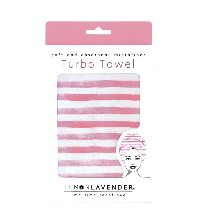 Pink And White Stripes Turbo Towel