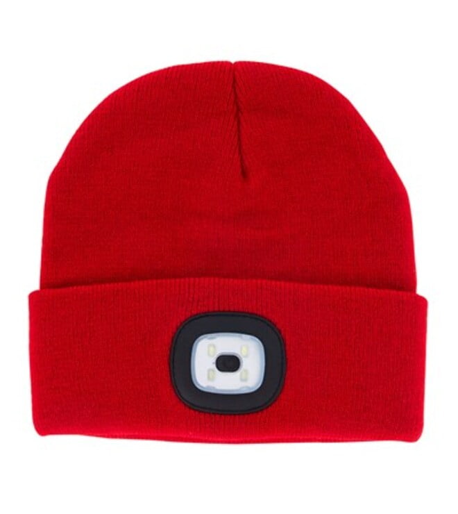 Red Rechrgeable Led Beanie
