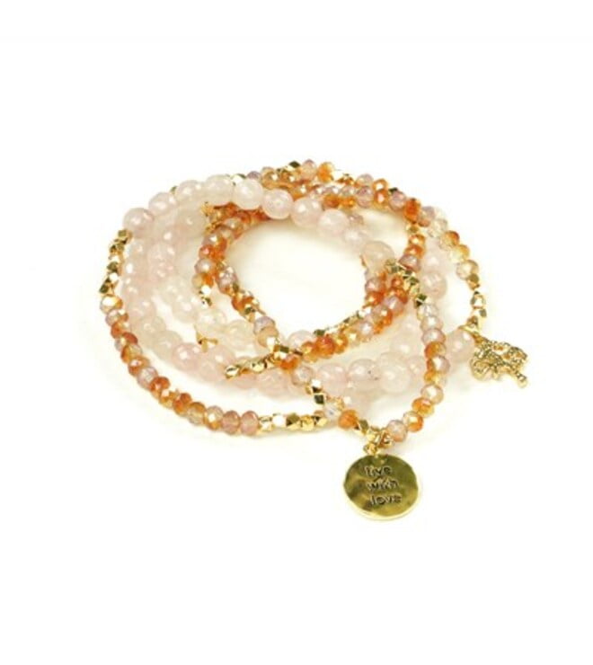 Soul Stacks Love With Love Rose Quartz Bracelet and Necklace