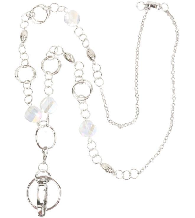 Silver Crystal Lanyard Necklace