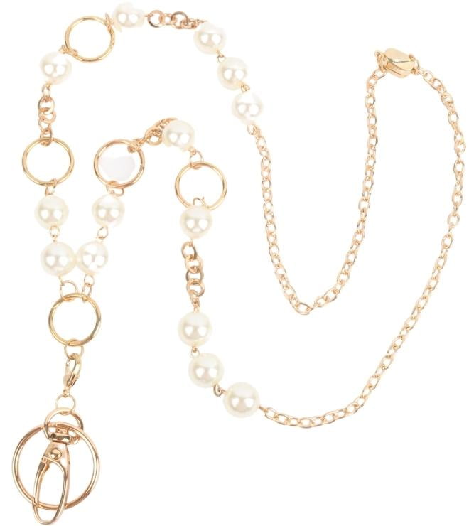 Gold Pearl Lanyard Necklace