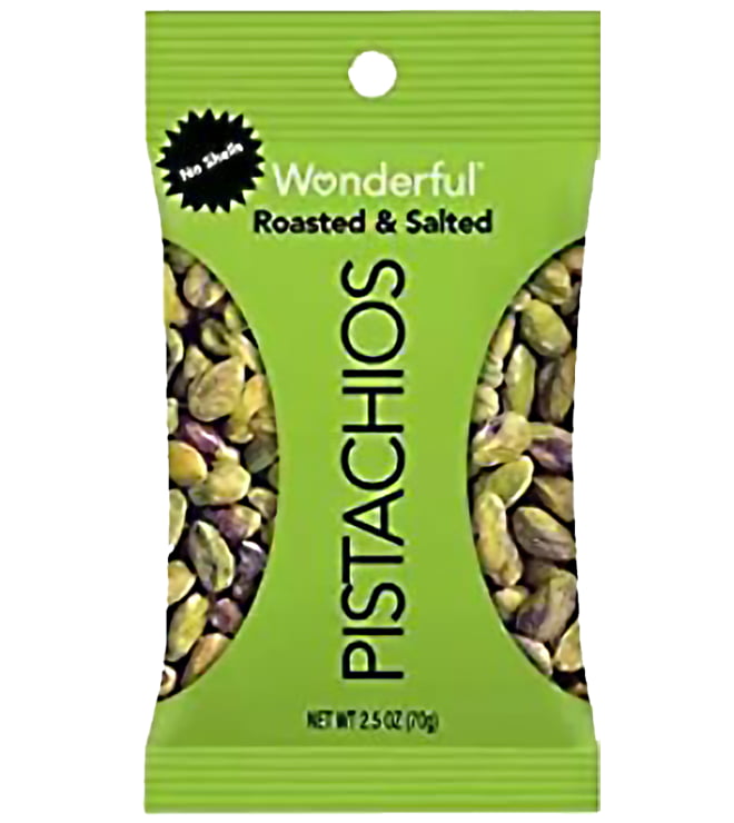 Wonderful Roasted Salted Pistachios 2.5oz Bag - No Shells