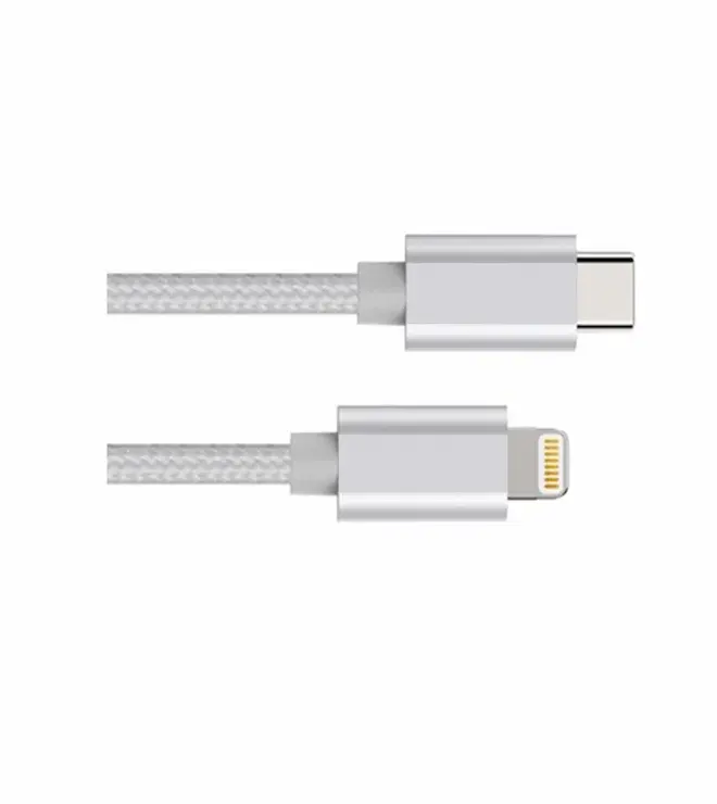 6ft Fabric C To Lightning Cable Silver