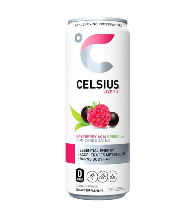 Celsius Green Tea Raspberry Acai 12 oz