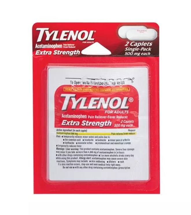 Tylenol Extra Strength Caplets Single Dose