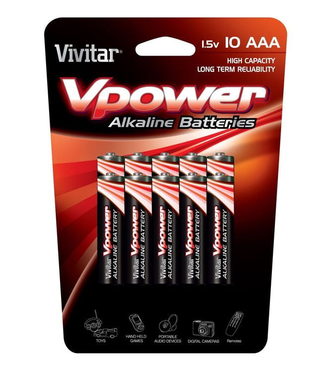 10PK V Power Size AAA Alkaline Batteries