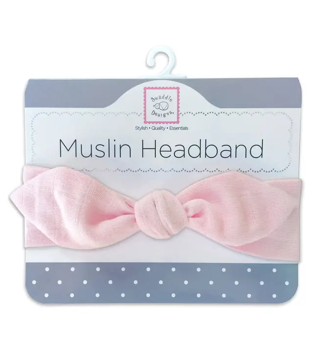Muslin Headband Solid Pastel Pink Newborn