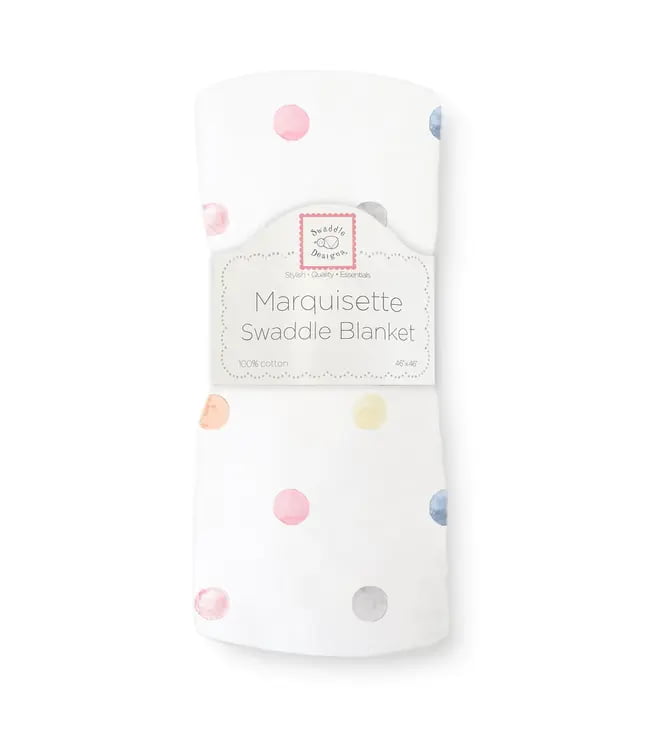 Watercolor Multi Dots Marquisette Swaddle Blanket