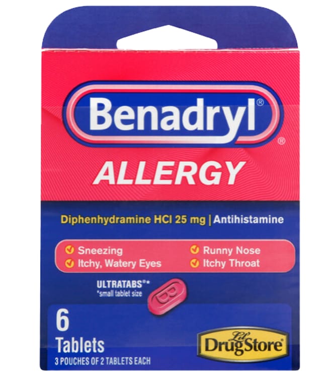 Benadryl Allergy 25 mg 6 tablets