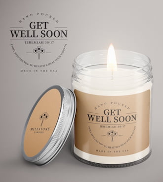 Get Well Soon Religious Mason Jar Candle