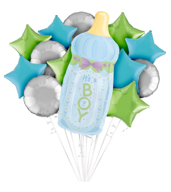 Baby Boy Bottle Balloon Bouquet