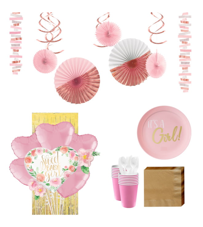 It's a Girl Baby Shower Kit for 20 Guests