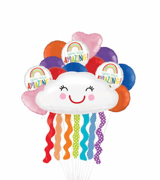 Rainbow You Are Amazing Balloon Bouquet, 15pc