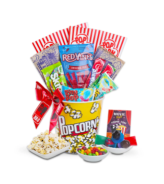 Pop-ular Movie Night Gift Basket