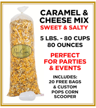 Pops Corn Caramel & Cheese Mix- Sweet & Salty -  Free Shipping